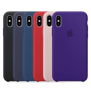 Чехол Silicone Case iPhone X/XS (силикон/микрофибра)