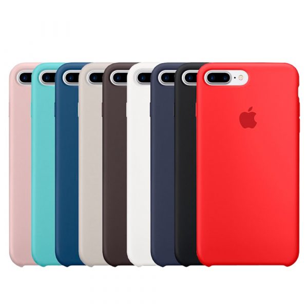 Чехол Silicone Case iPhone 7 Plus/8 Plus (силикон/микрофибра)