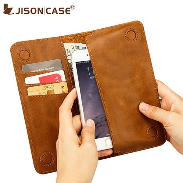 Чехол-кошелек JisonCase® Wallet Pouch универсальный (кожа)