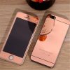 Комплект зеркальных защитных стекол iPhone 5/5s/SE (розовое золото) 4243